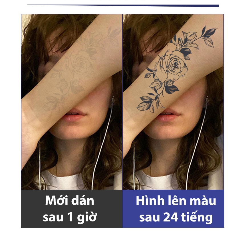 Hình xăm chống nước dán ngực, tay, vai nữ | hình săm | xăm tạm thời 15 ngày | có tatoo hình bướm, hoa, cute