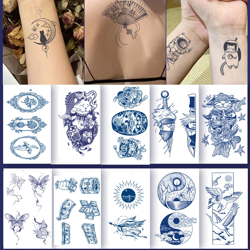 Hình xăm tạm thời chống nước nam, unisex | miếng săm dán rồng| tatoo dán 15 ngày