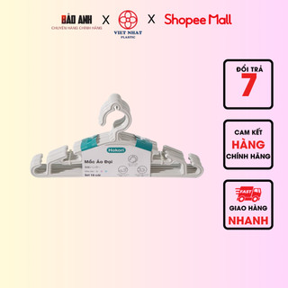 Set 10 móc treo quần áo người lớn Hokori cao cấp 2832/2833 nhựa Việt Nhật, Mắc nhũ treo quần áo.