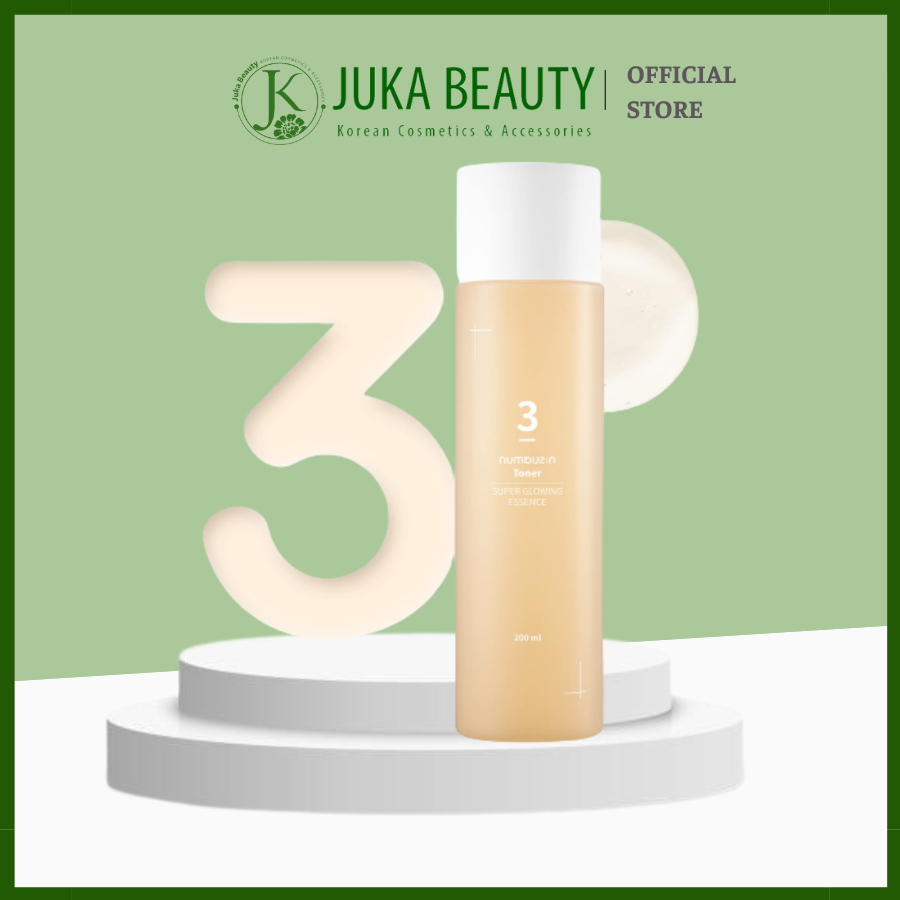 Nước hoa hồng căng bóng da Numbuzin No.3 Super Glowing Essence Toner 200ml