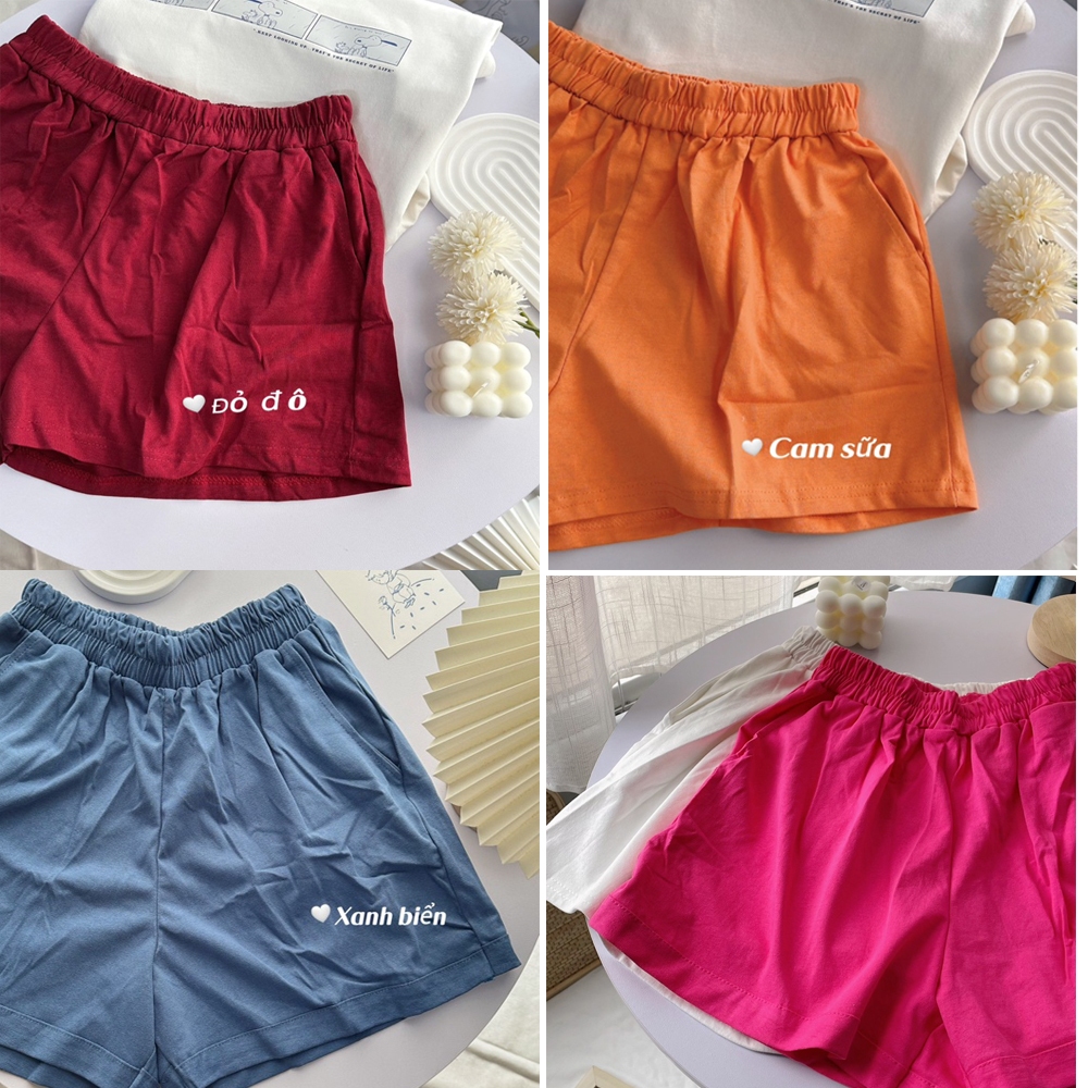 QUẦN SHORT đùi nữ form rộng basic có túi, chất cotton khô 3158 freesize <65kg | BigBuy360 - bigbuy360.vn