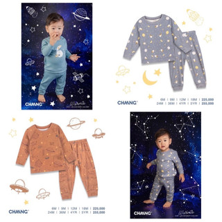  Bộ dài tay cổ tròn họa tiết cosmos Chaang (Sz 12M-5Y)