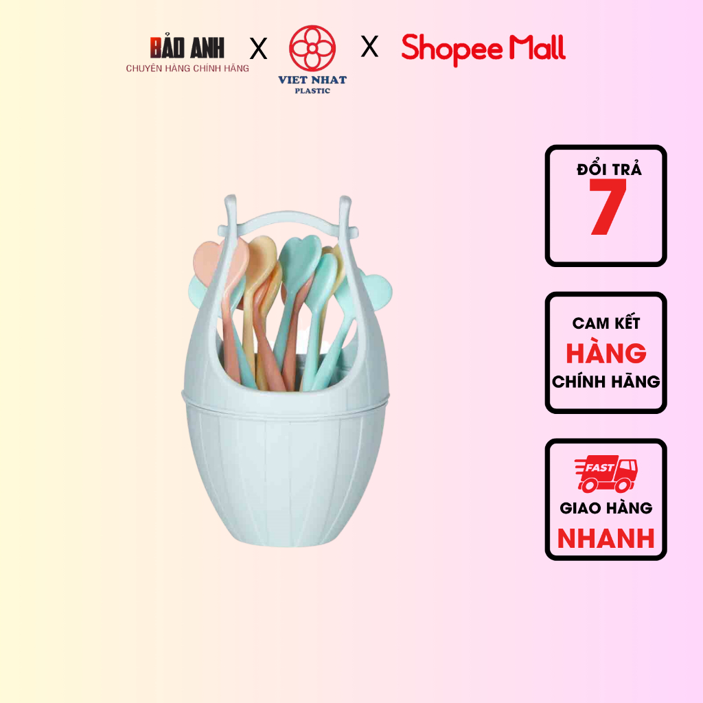 Bộ 10 dĩa xiên hoa quả kèm lọ đựng nhựa Việt Nhật 3399 - Việt Nhật