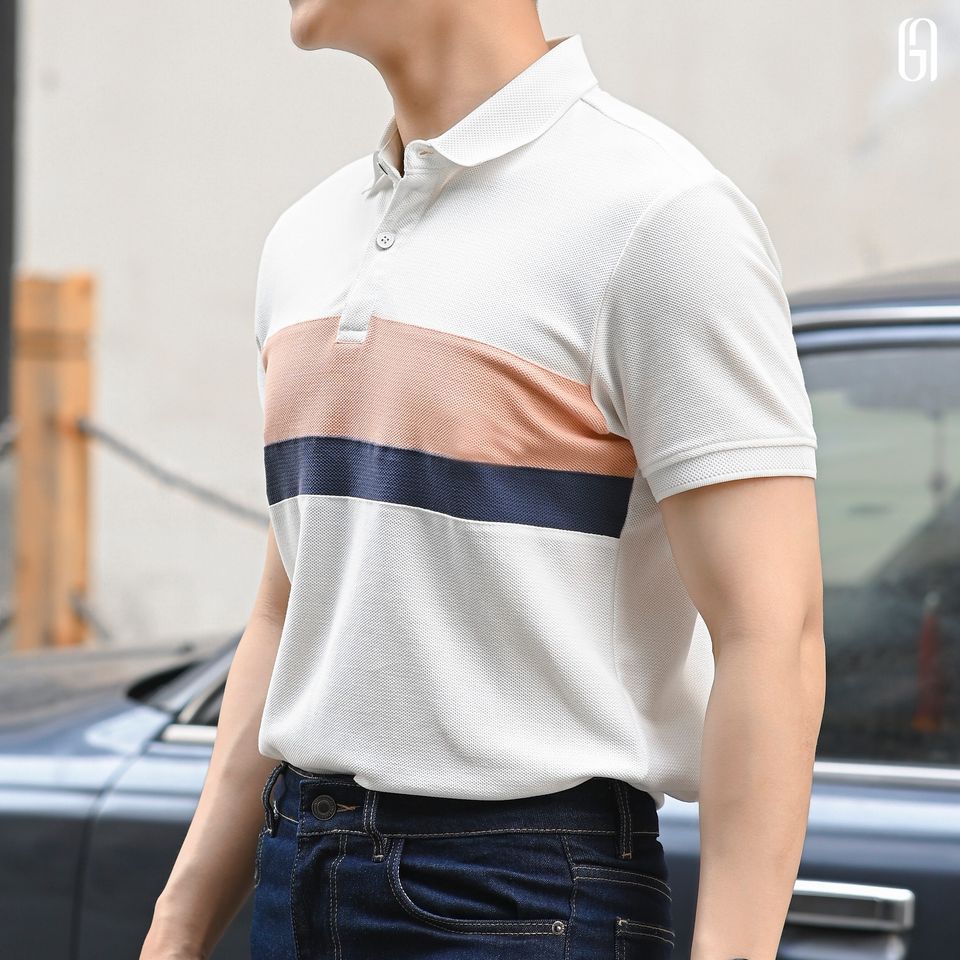 Áo Polo nam kẻ sọc Urban Polo Shirt thiết kế phối màu xen kẽ, 100% cotton, thoáng mát GM THE GMEN ELEGANT EST 2017