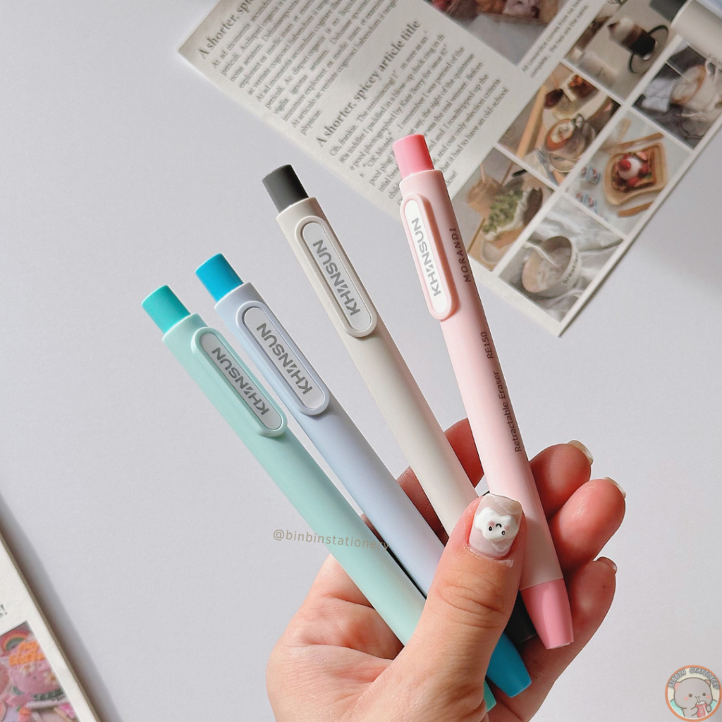 Bút gôm tẩy Khinsun dạng đầu bấm, không bụi có lõi thay, tẩy sạch, dễ dàng mang đi  TKS