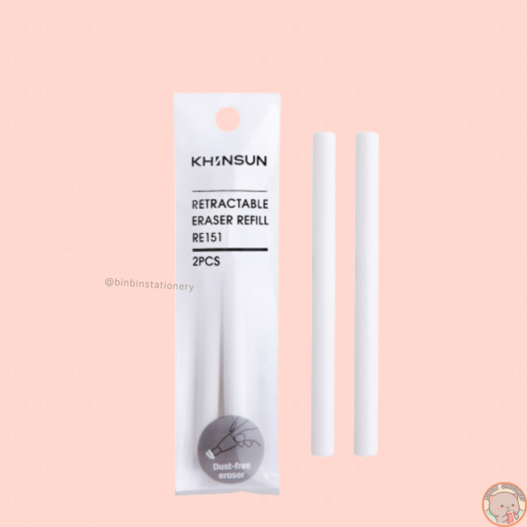 Bút gôm tẩy Khinsun dạng đầu bấm, không bụi có lõi thay, tẩy sạch, dễ dàng mang đi  TKS