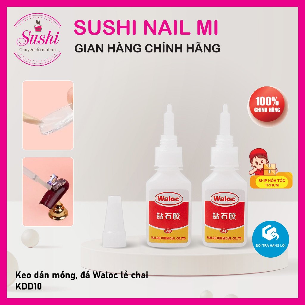 Keo bê tông dán móng, đính đá Waloc đa năng chuyên dụng cho dân làm móng - Sushi nail mi