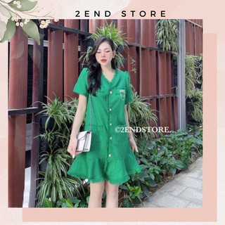 Váy dạ tweed mỏng 2ENDSTORE dáng suông xoè (Hàng thiết kế - 2 lớp)