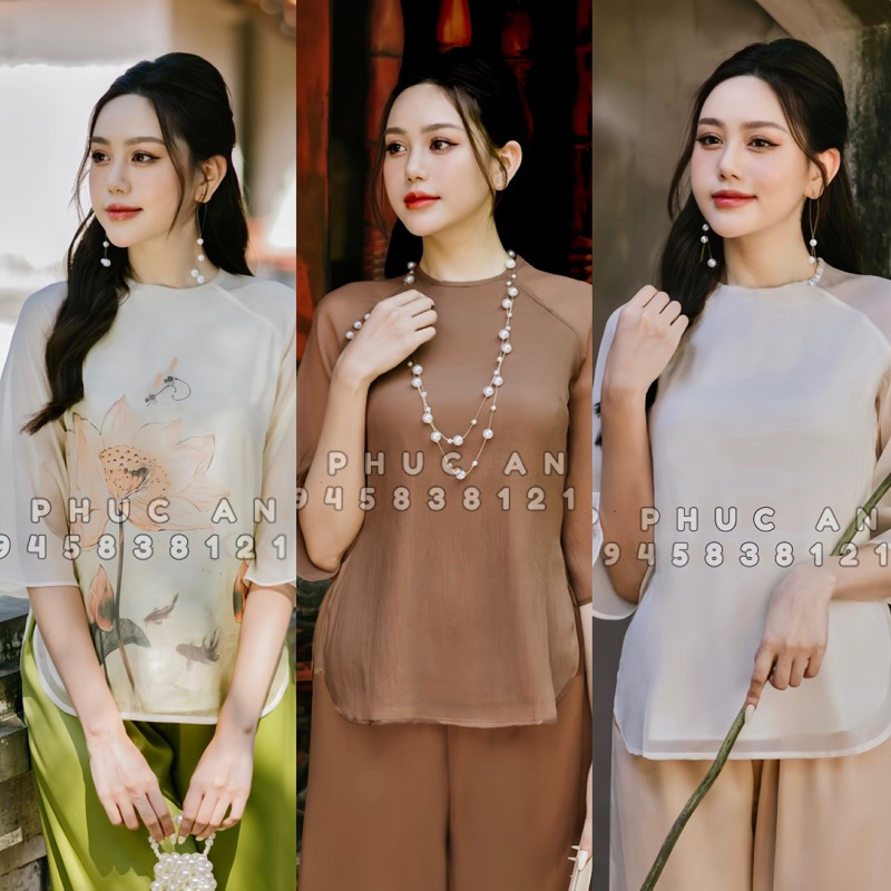 Bộ áo bà ba đồ lam đi lễ, đi chùa tơ lụa chuẩn loại 1 hoa văn màu sắc sắc nét