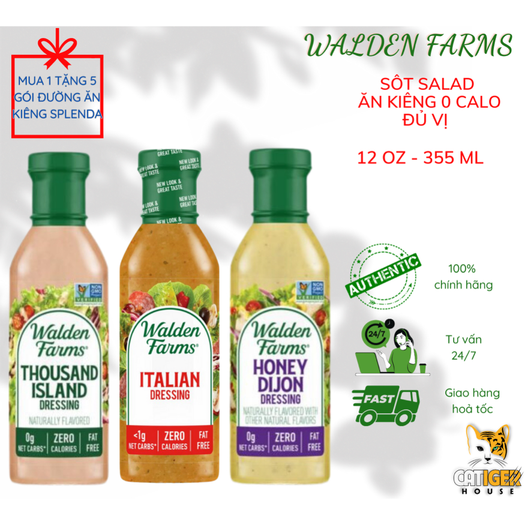 Sốt salad ăn kiêng 0 Calo Thousand Island WALDEN FARMS