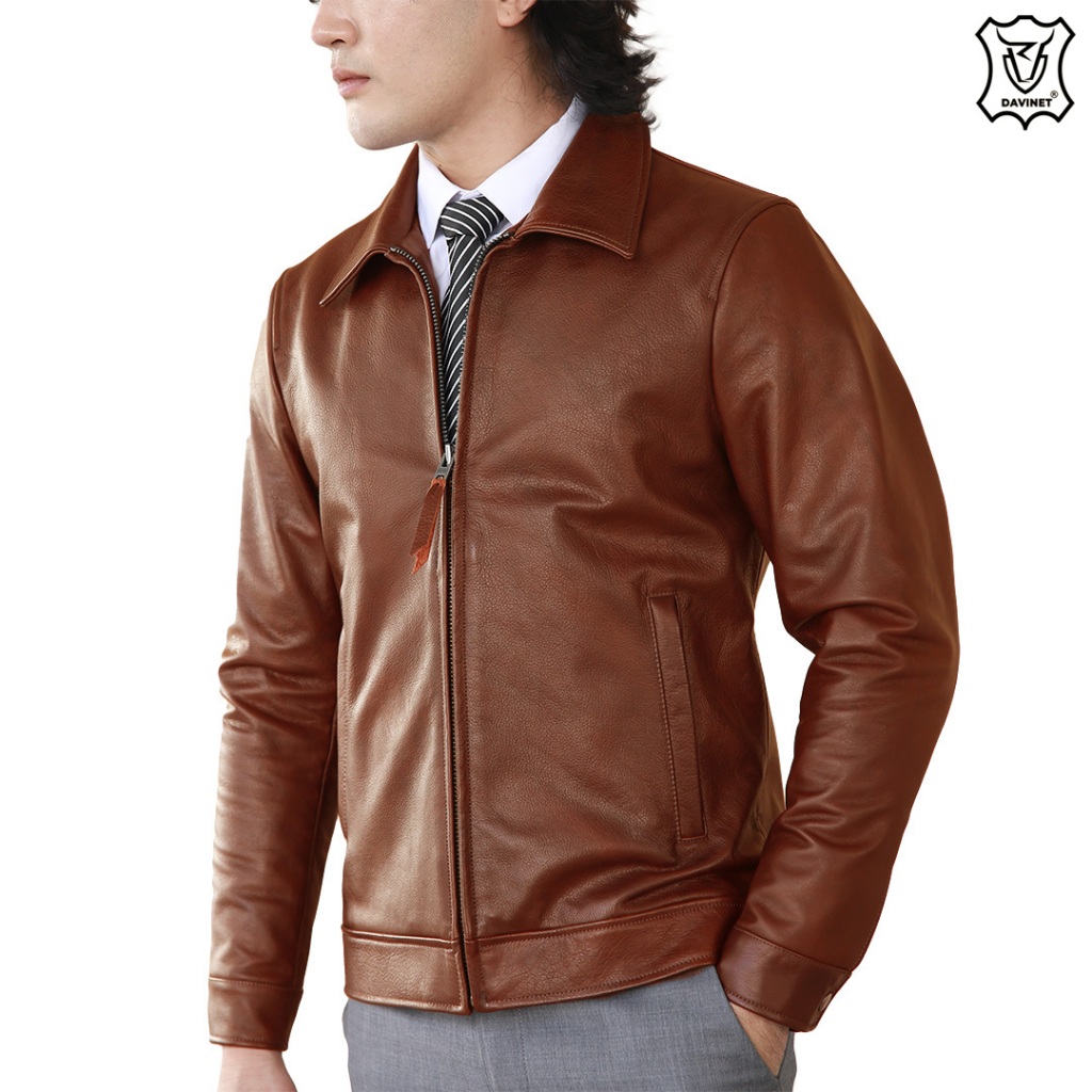 Áo Da Bò Nam Trung Niên Am22-18 Promax Davinet Chất Da Bò  Mềm Mại, Dẽo Dai, Sang Trọng, Đẳng Cấp, Bảo Hành 5 Năm