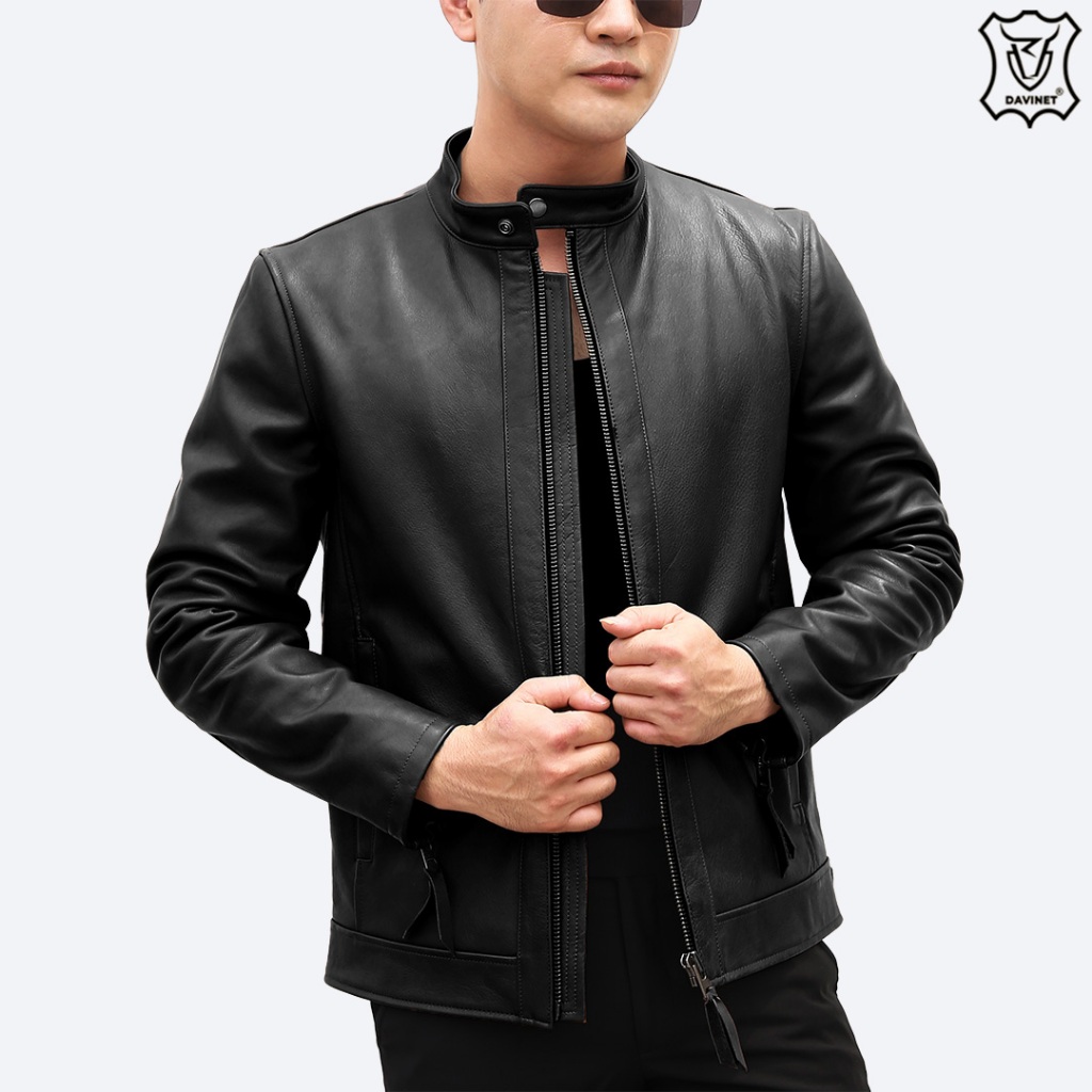 Áo Da Bò Nam Racer DAVINET AM23-10 Siêu Bền, Thoáng Khí, Không Mùi, Phom Dáng Sang Trọng, Đẳng Cấp, Bảo Hành 5 Năm