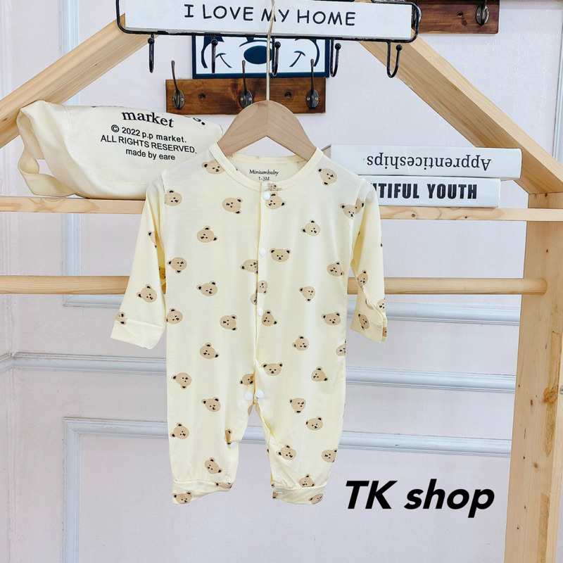 Body dài tay thun lạnh cho bé sơ sinh 0-9 months
