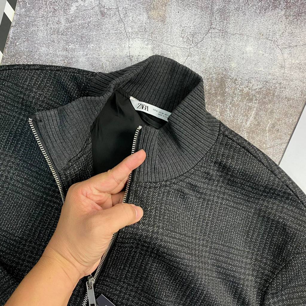 Áo khoác bomber Za.ra kẻ caro