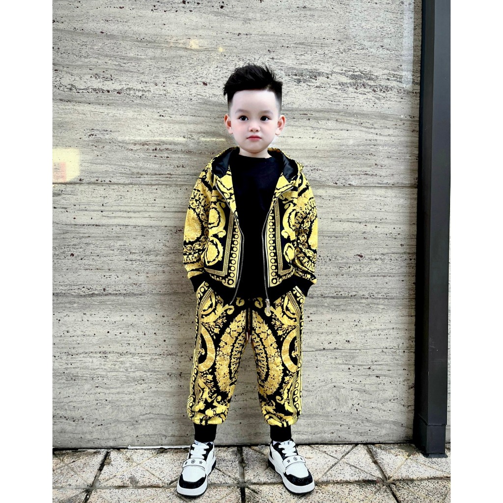 Set Bộ Áo Khoác Versace Vàng Đen