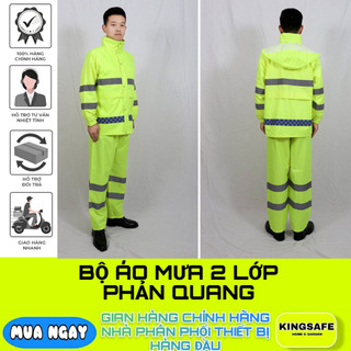 Bộ quần áo đi mưa pu phản quang cao cấp 2 lớp chống nước – quần áo mưa moto