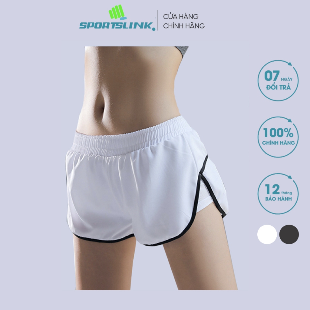 Quần đùi thể thao, tập gym cho nữ vải mát lạnh Sportslink