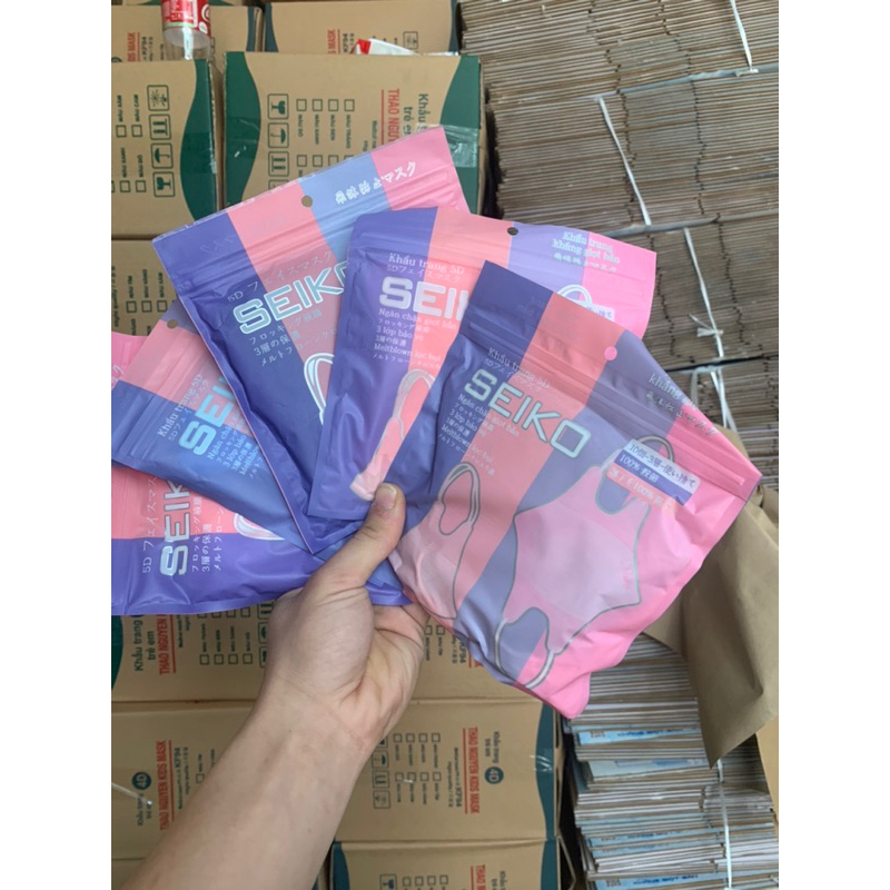 Free Ship - Thùng 100 Cái Khẩu Trang 5D SEIKO Dành Cho Người Lớn