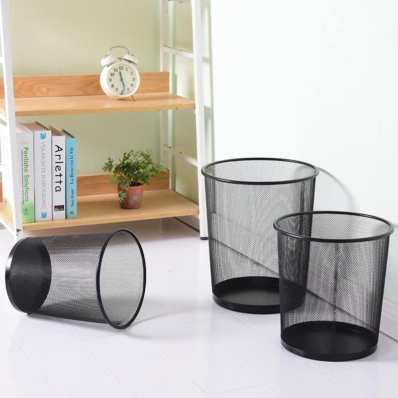 Thùng rác sọt rác văn phòng lưới kim loại cao 27cm