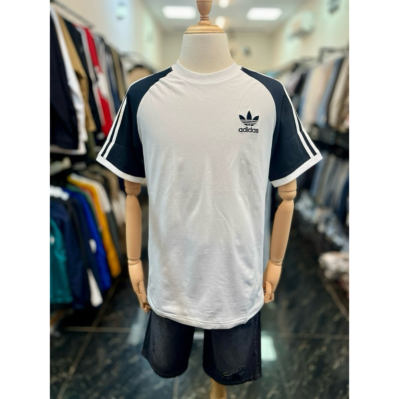 Áo thun Adidas Raglan 3 sọc unisex logo thêu cao cấp
