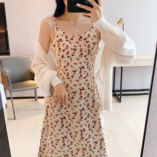 Đầm nữ xinh thiết kế dây dáng dài chất liệu nhung tăm phong cách trẻ trung xinh xắn
