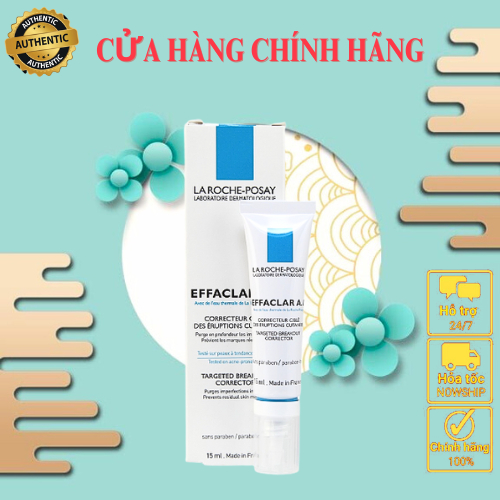 Kem giảm mụn ngăn ngừa vết thâm & mụn tái phát La Roche-Posay Effaclar Duo+ 15ml BKC Beauty