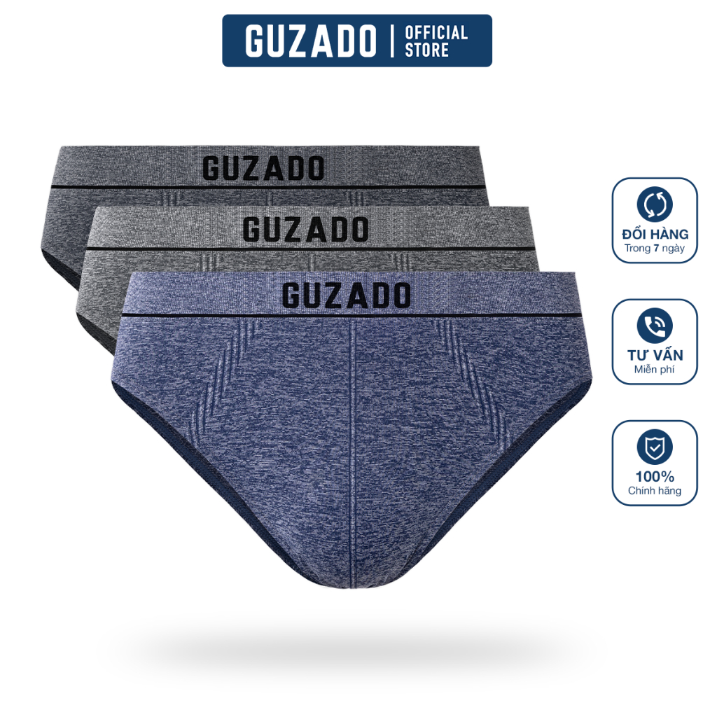 COMBO 2 Sịp Nam Tam Giác GUZADO, Kiểu Dáng Tam Giác, Thoáng Khí, Co Giãn, Thấm hút cực tốt CB2GBF05