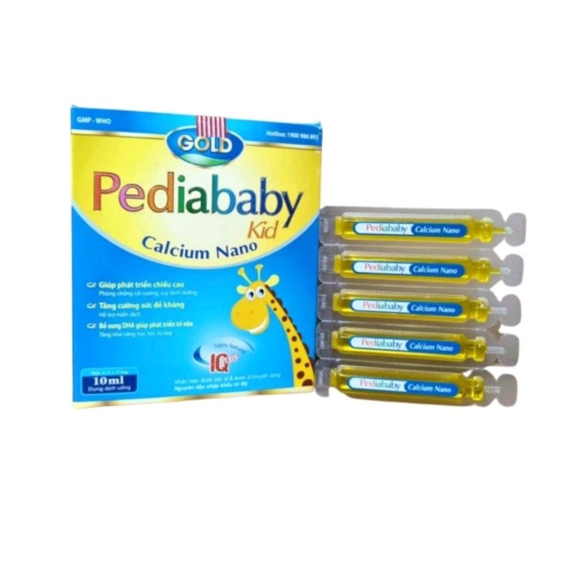 Combo 5 Hộp Siro Pediababy giúp bổ sung calci. thymo. D3. tauzin giúp bé cao lớn khoẻ mạnh mỗi ngày