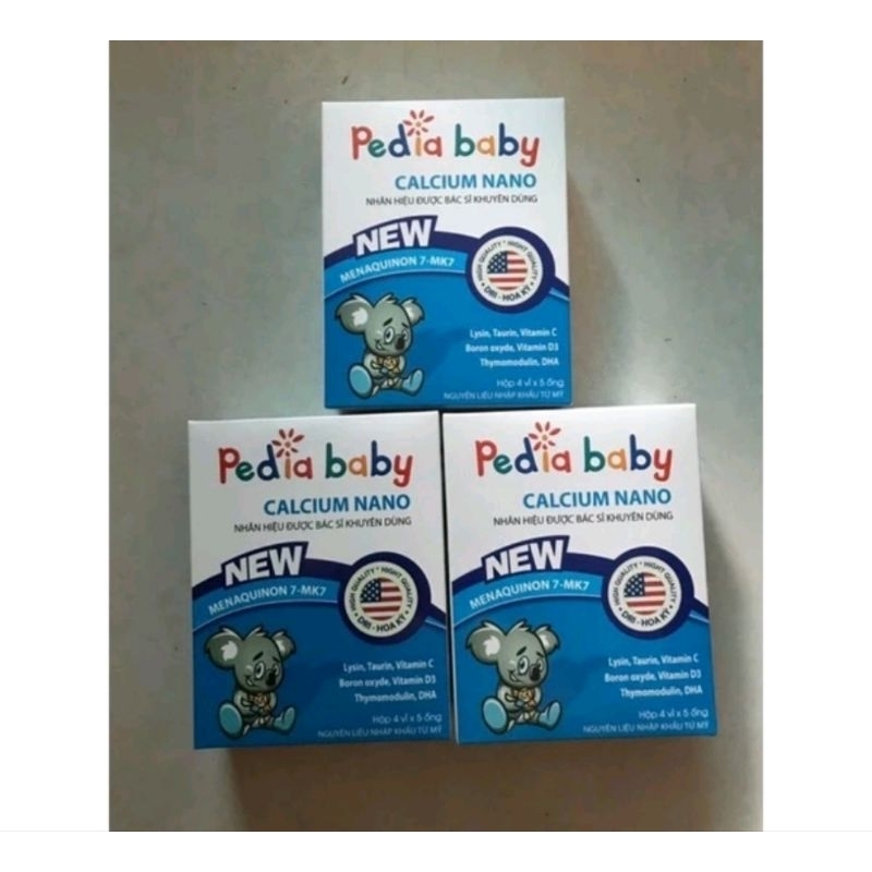Combo 5 Hộp Siro Pediababy giúp bổ sung calci. thymo. D3. tauzin giúp bé cao lớn khoẻ mạnh mỗi ngày