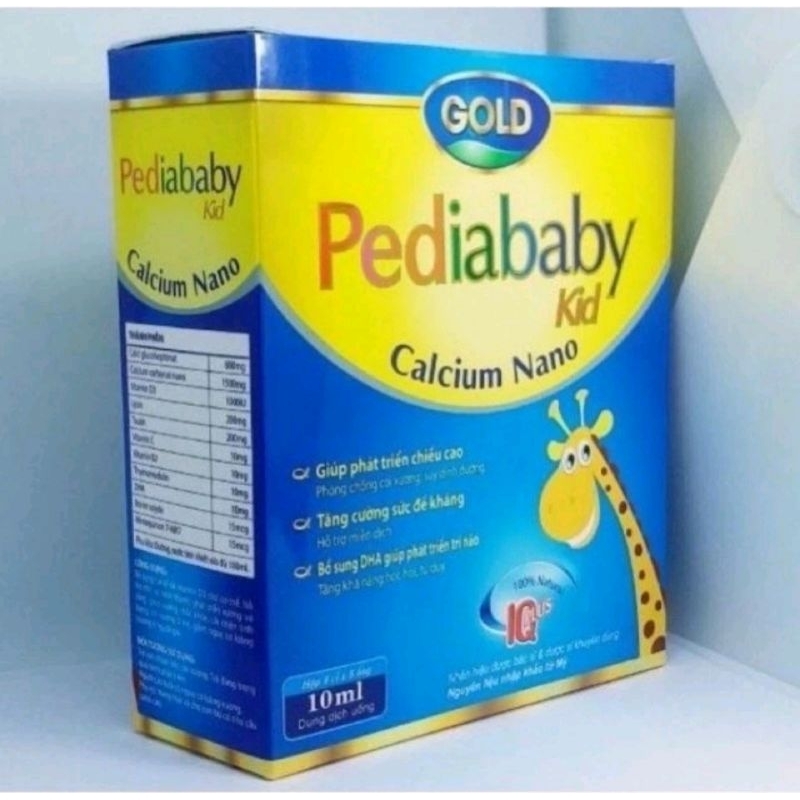 Combo 5 Hộp Siro Pediababy giúp bổ sung calci. thymo. D3. tauzin giúp bé cao lớn khoẻ mạnh mỗi ngày
