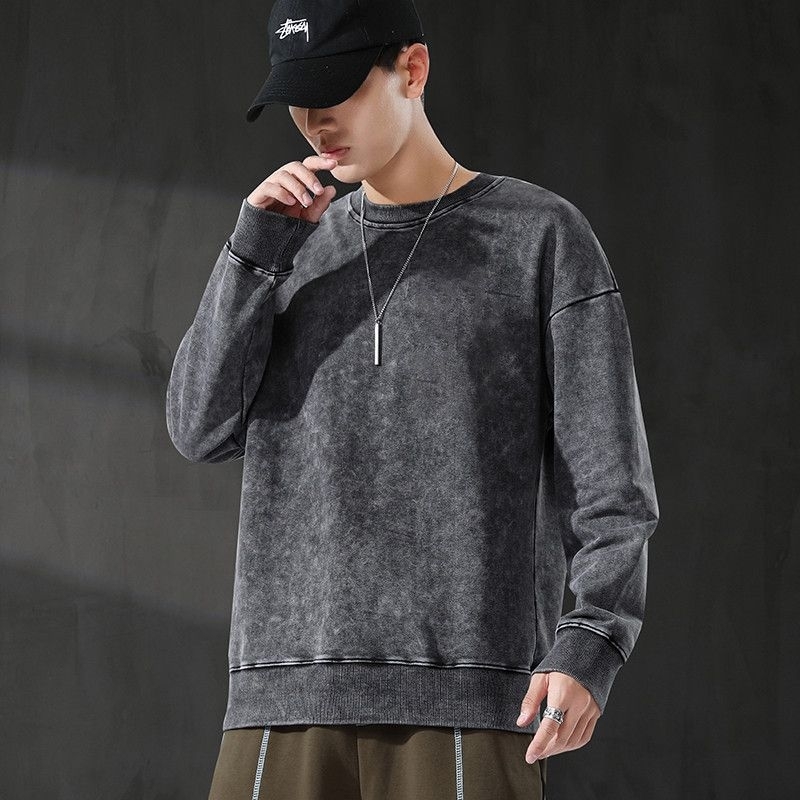 Áo swearter nỉ wash xám Uninor áo nỉ chân cua cotton dày dặn mùa thu đông 2023