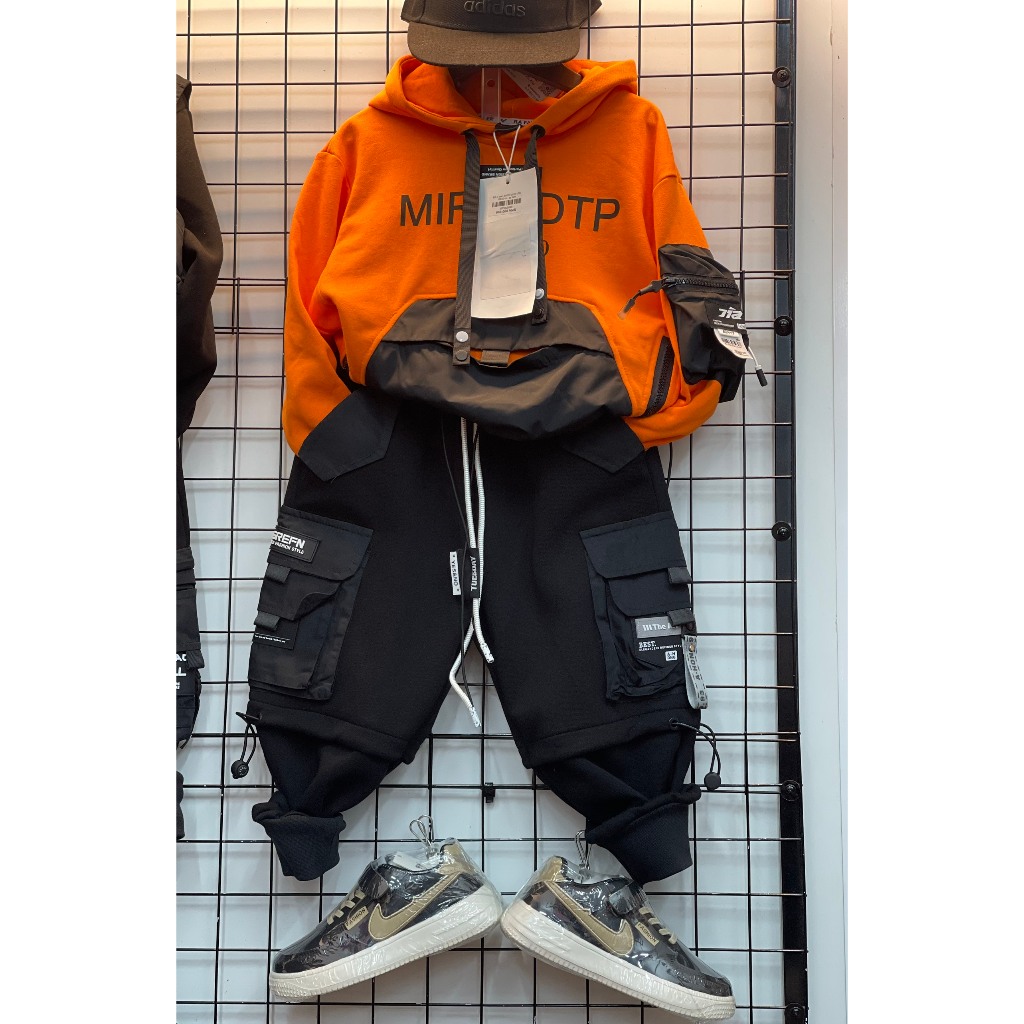 Bộ nỉ cam bé trai 88033  SBN314