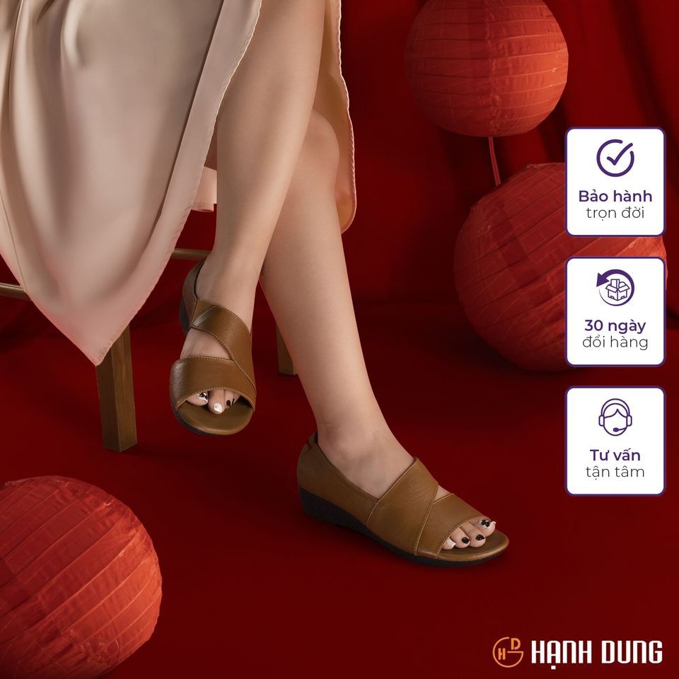 Giày Hở Mũi Đế Xuồng Hạnh Dung HD04785AD ( Màu Xám - Bò - Đen )