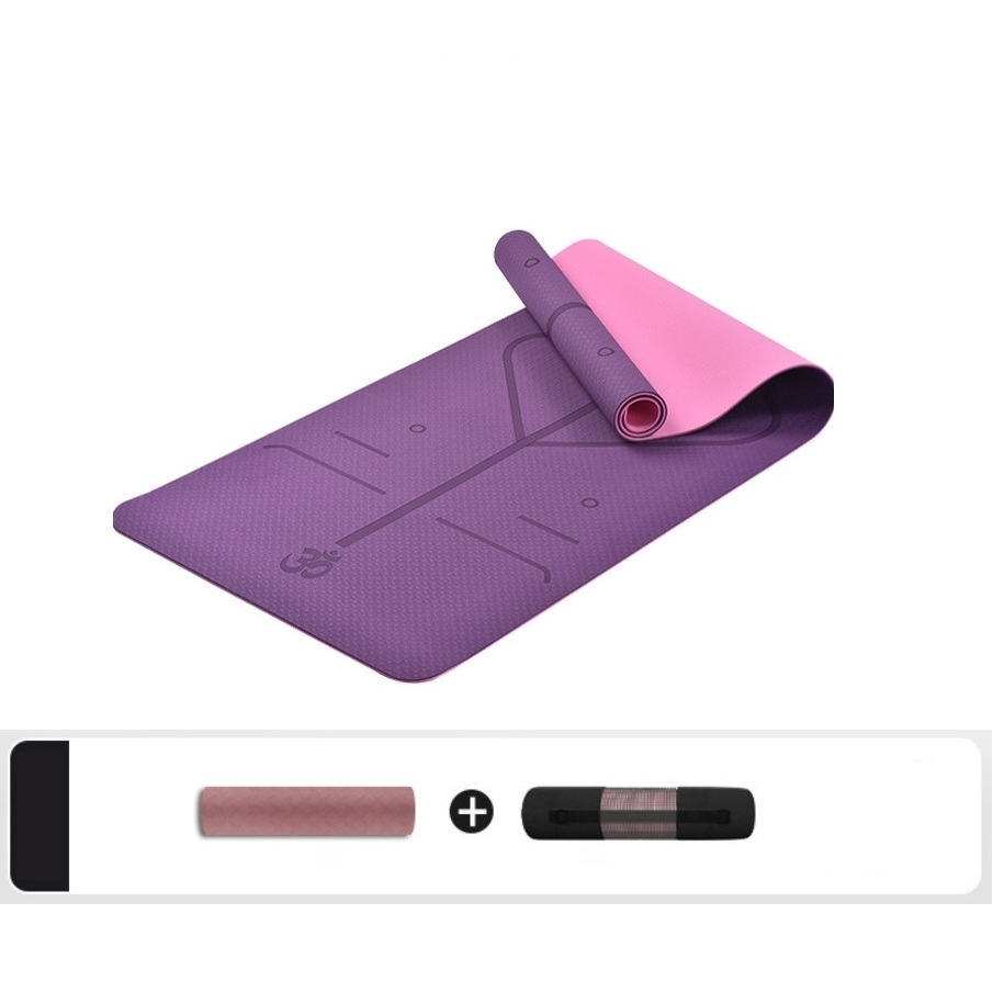 Thảm Yoga định tuyến 2 lớp 8 mm TPE  cao cấp Chống Trơn Trượt Và Không Thấm Mồ Hôi .