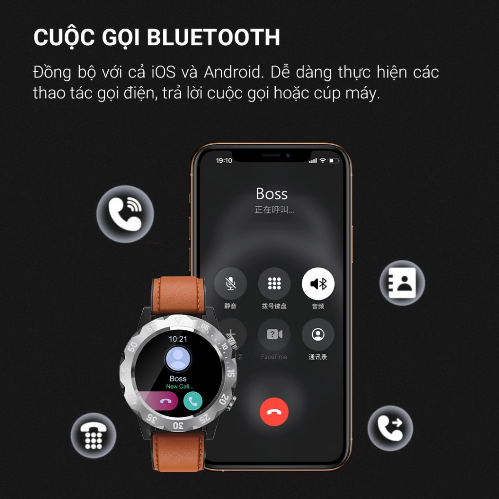 Đồng Hồ Thông Minh KAVVO Oyster Urban | Cổ Điển Cá Tính | Nghe Gọi Bluetooth | Chuẩn Kháng Nước - Kavvo Official