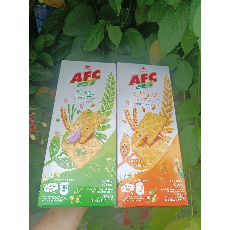 Bánh Dinh Dưỡng AFC Vị Lúa mì _Vị rau 8 gói × 21,5 g