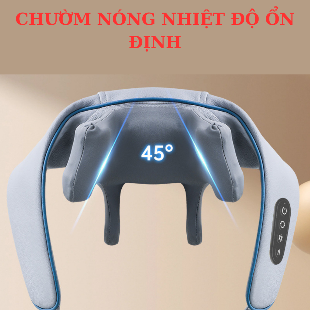 Máy Massage Cổ Vai Gáy Cao Cấp 8D, Nén Nóng Hồng Ngoại Với Tám Điểm Mát Xa Chuyên Sâu, Giảm Đau Mỏi - MAHEE STORE