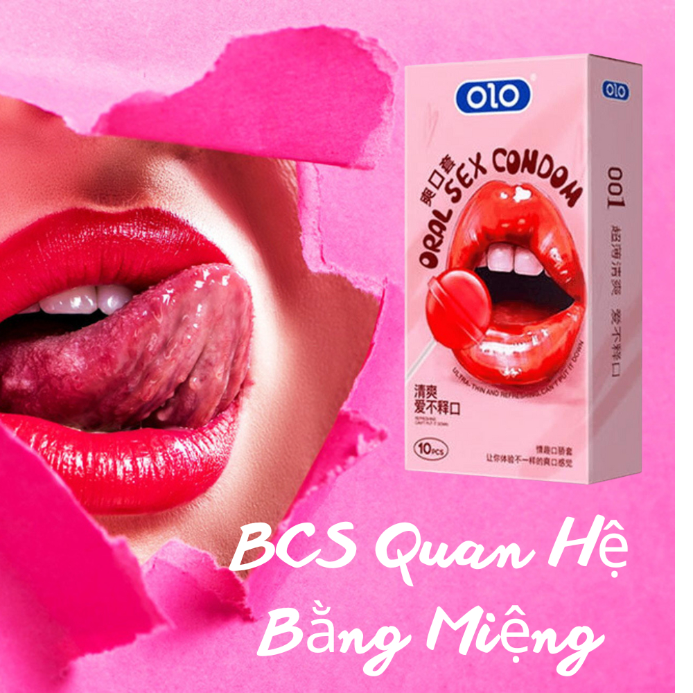 Bao Cao Su BCS Miệng Oral Sex Condom Hộp 10 Cái Hương Dâu ngọt ngào an toàn cho nàng Hàng nội địa trung