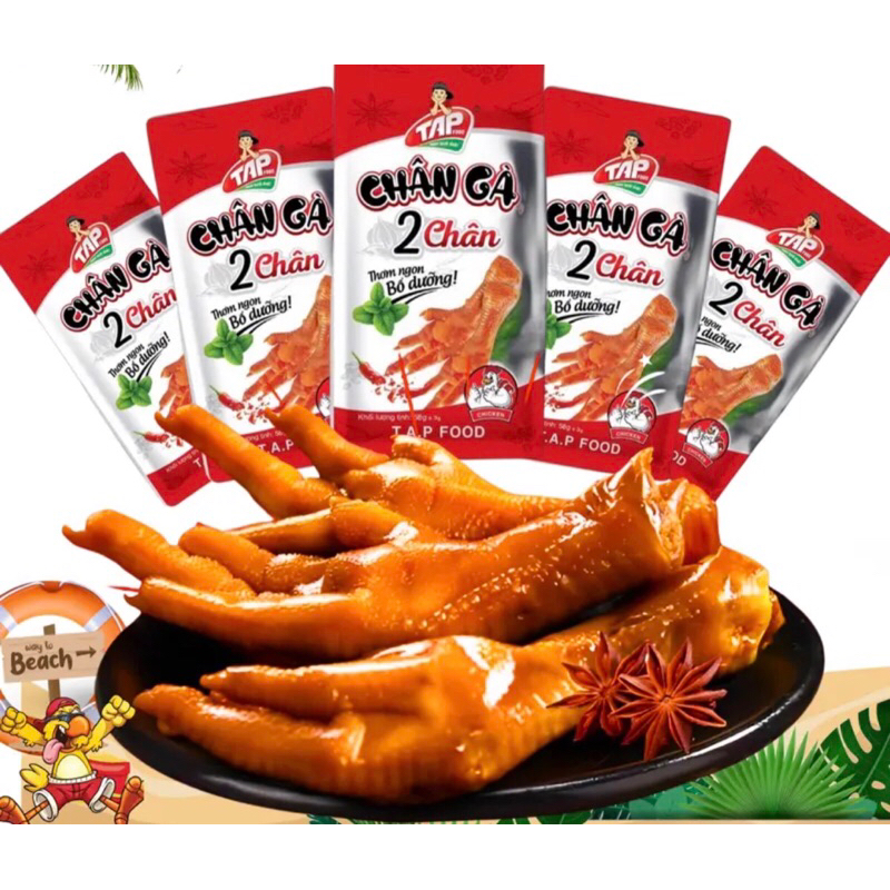Chân Gà Cay T.A.P Loại 2 Chân 1 Gói 58gr Chân Gà Cay vị Tứ Xuyên Thơm Ngon