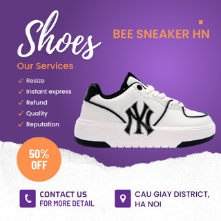 Giày MLB Chunky Liner NY trắng, giày sneaker thể thao đế cao nam nữ in chữ 3D nổi Korean hot trend Full Box