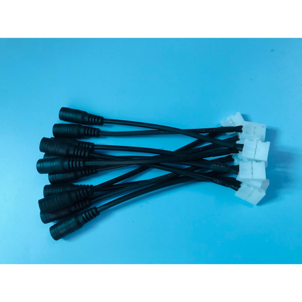 Dây nguồn DC đầu jack cái có kẹp dây led 2 pin