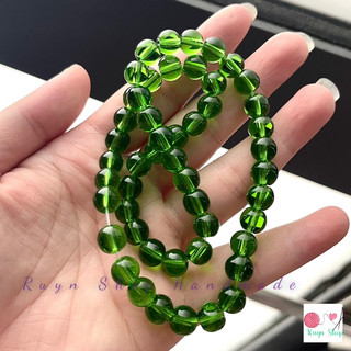 Xâu 45-50 hạt đá nhân tạo 8mm màu xanh lá làm trang sức vòng tay phong thủy, vòng cổ, hoa tai, trang trí tùy thích