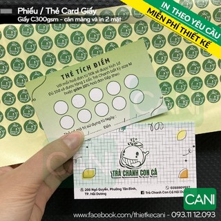 Combo 500 Thẻ tích điểm và 1.000 Tem logo dán In theo yêu cầu Namecard Phiếu giảm giá