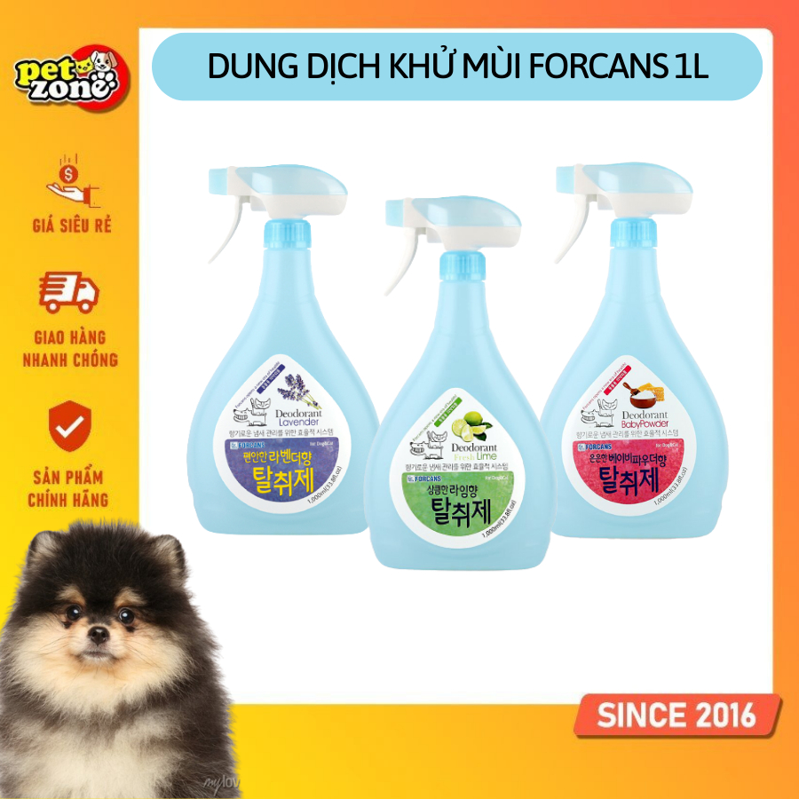 Dung dịch xịt khử mùi - Giảm mùi hôi khó chịu của thú cưng Forcans 1L