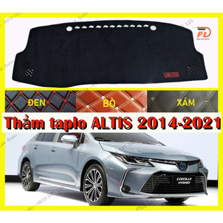 Thảm lót taplo xe toyota altis đời 2014 2015 2016 2017 2018 2019 2020 2021 nhung và da cacbon