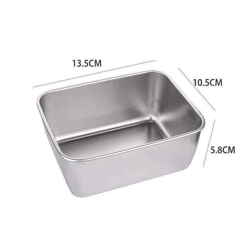 Khay hộp inox đựng thực phẩm có nắp nhiều size