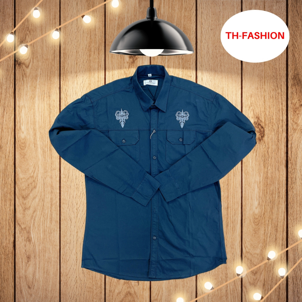Áo sơ mi kiểu dáng basic TH chất vải kaki cao cấp, form slimfit thoáng mát