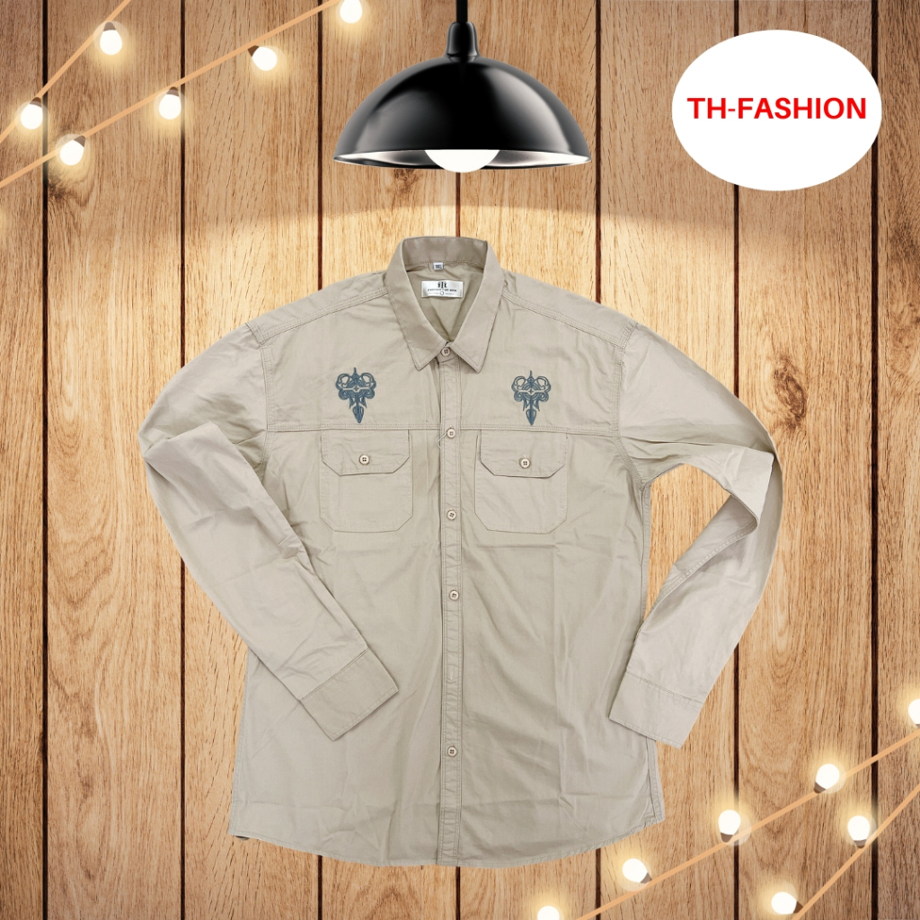 Áo sơ mi kiểu dáng basic TH chất vải kaki cao cấp, form slimfit thoáng mát