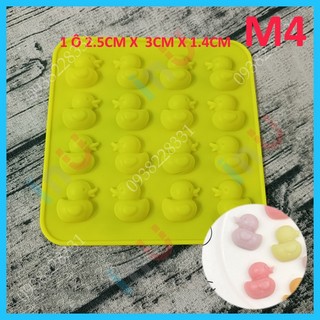 HCM - Khuôn silicon đổ socola kẹo dẻo 16 viên hình con vịt dễ thương