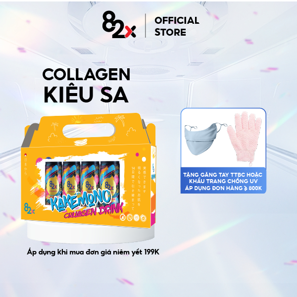 SET QUÀ 82X KAKEMONO "KIÊU SA " pack 6 lon - Nước uống giải khát chứa Collagen 0kcal đến từ Thái Lan 245ml/lon.